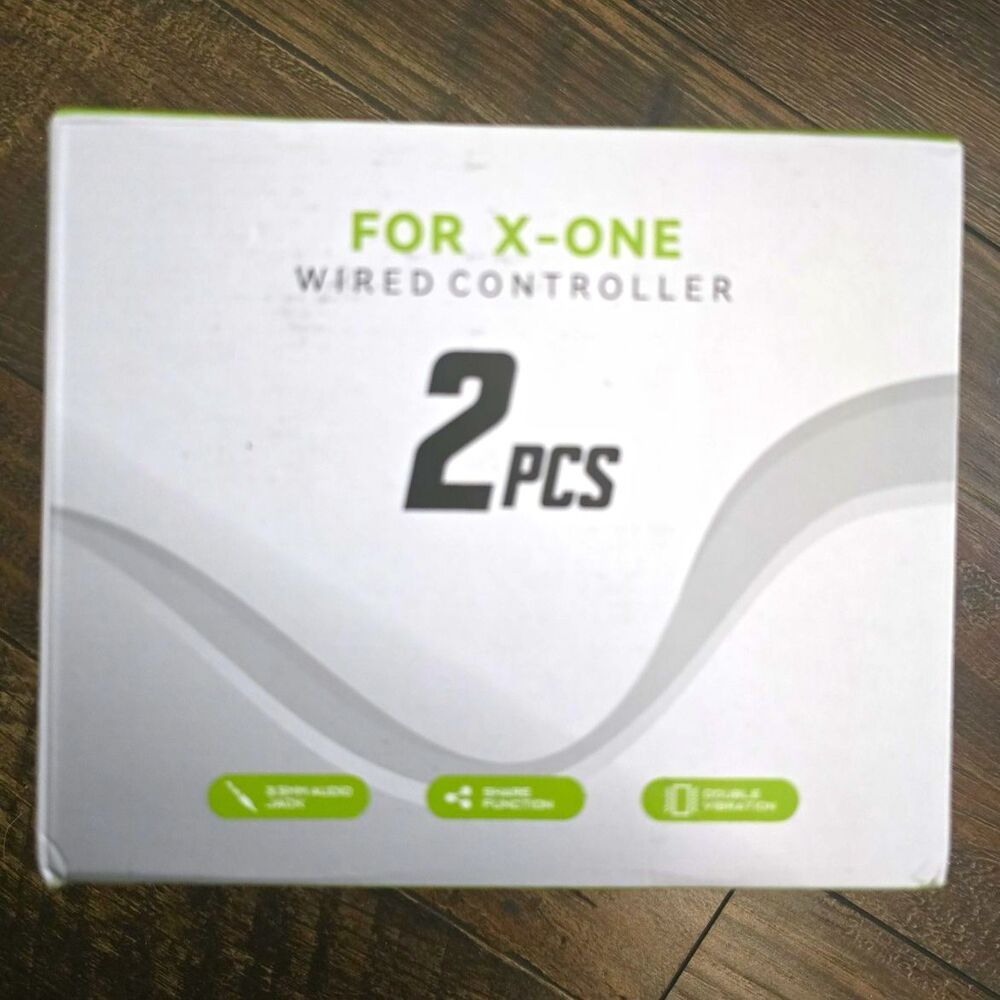 X-ONE Wired Controller 2PCS Set for Xbox One - Black, 7.2ft USB, 3.5mm